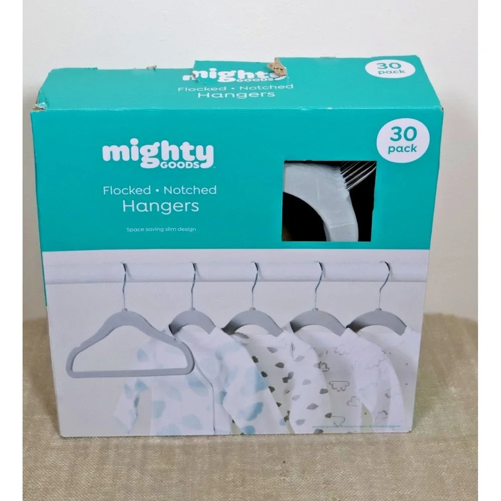 Baby Hangers Felt Gray MIGHTY GOODS 30 Per Box